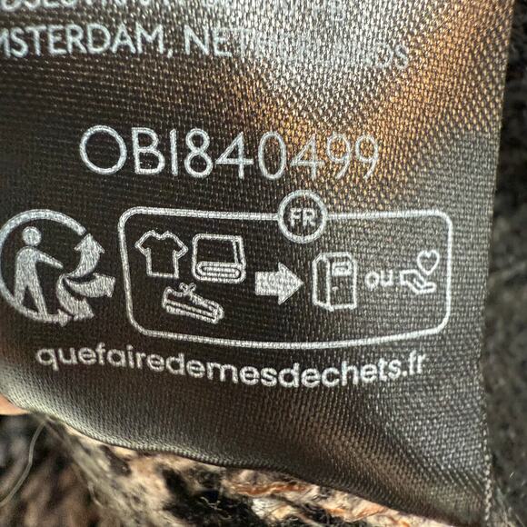 Anthropologie Cropped Distressed Sweater Womens Size Small Slouchy Black V-Neck - Picture 12 of 12